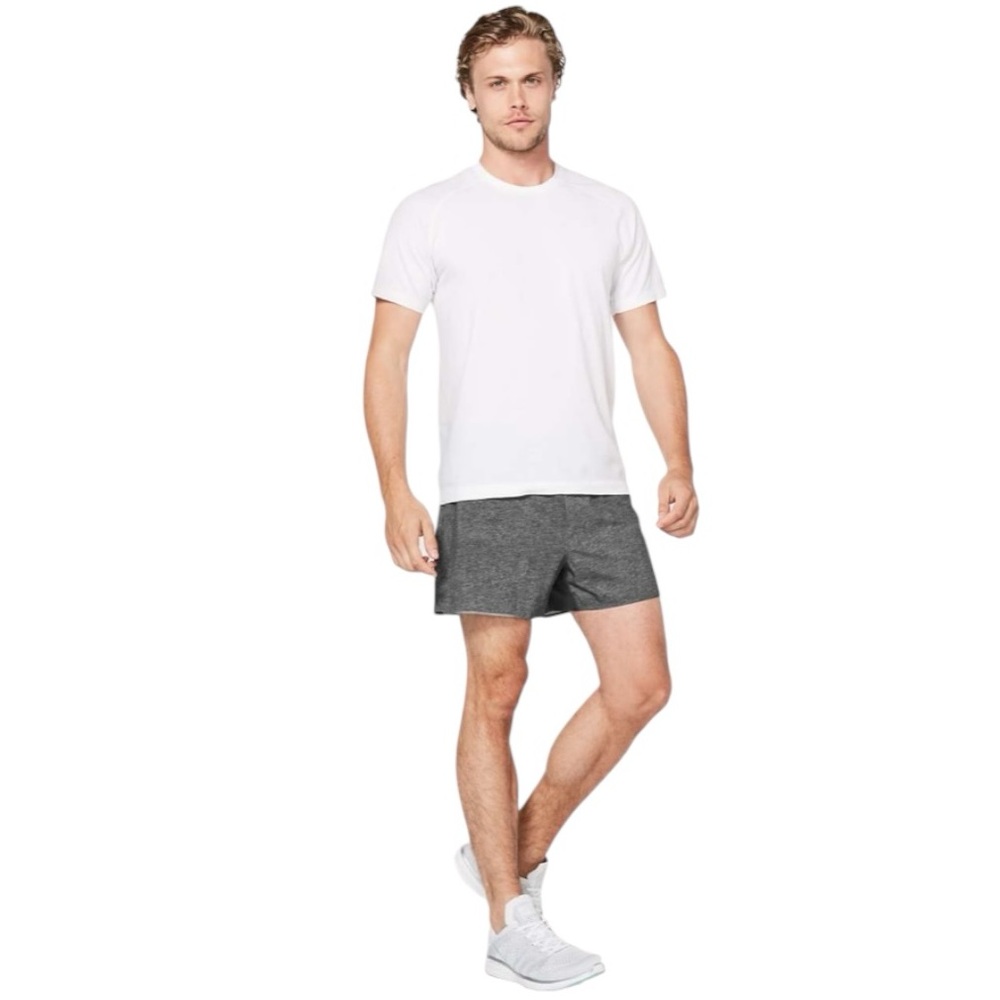 Lululemon Surge Short Out Of Mind Liner 4" Heathered Grey Deep Coal Size M EUC